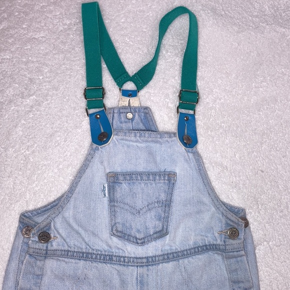 Vintage Levi’s white tab removable strap overalls made in USA 24 months unisex - Picture 2 of 15
